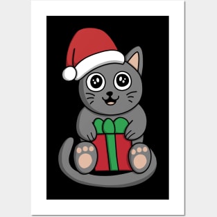 Meowy Christmas Cat Posters and Art